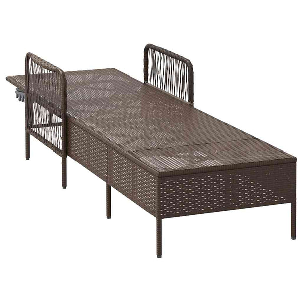 Poly-Rattan Sonnenliege Braun Creme