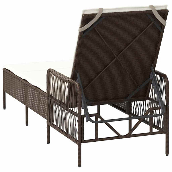 Poly-Rattan Sonnenliege Braun Creme