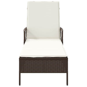 Poly-Rattan Sonnenliege Braun Creme