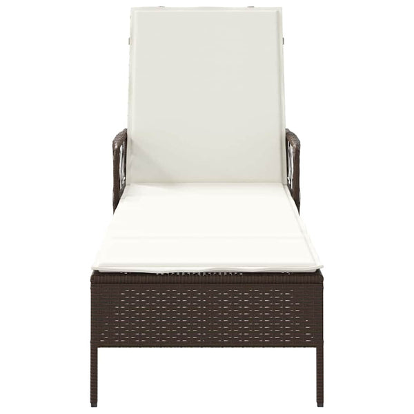 Poly-Rattan Sonnenliege Braun Creme
