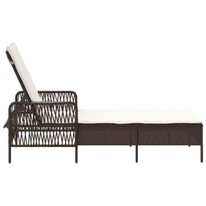 Poly-Rattan Sonnenliege Braun Creme