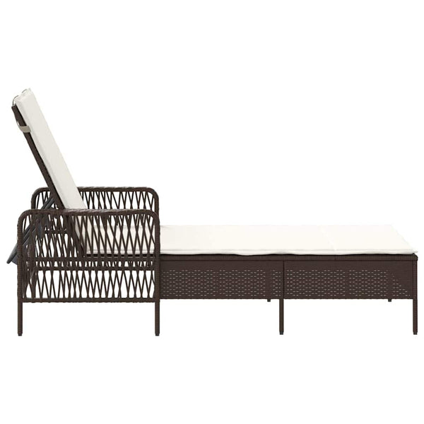 Poly-Rattan Sonnenliege Braun Creme