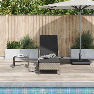 Poly Rattan Sonnenliege Grau/Dunkelgrau