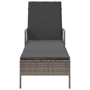 Poly Rattan Sonnenliege Grau/Dunkelgrau