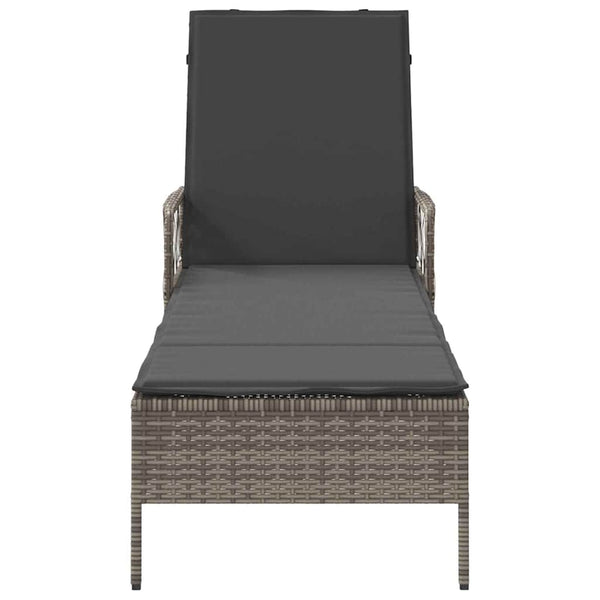 Poly Rattan Sonnenliege Grau/Dunkelgrau