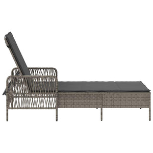 Poly Rattan Sonnenliege Grau/Dunkelgrau