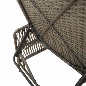 Sonnenliege Grau Marineblau Poly-Rattan