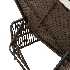 vidaXL Bain de soleil 3 pcs Marron et blanc crème 200 x 55 x 92 cm