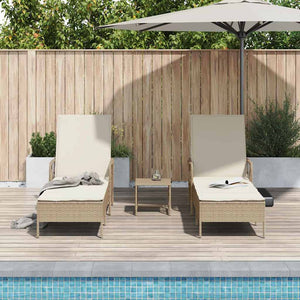 Sonnenliege 3er Set Beige Cremeweiß