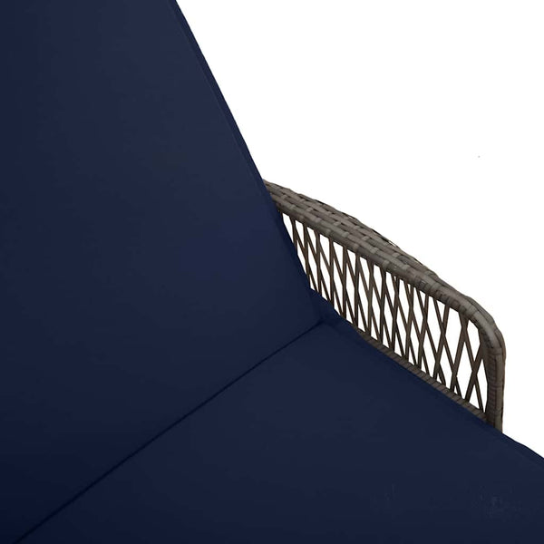 Sonnenliege 3er Set Grau Marineblau 200 cm