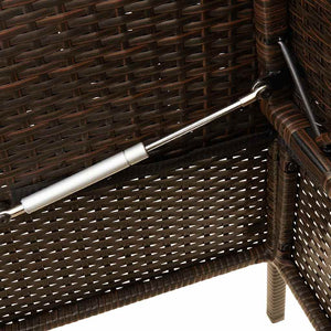 Gartenbank Braun Poly Rattan mit Kissen