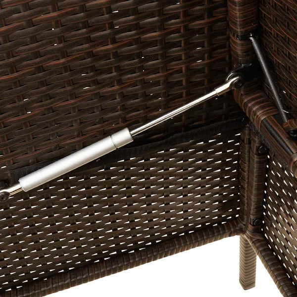 Gartenbank Braun Poly Rattan mit Kissen