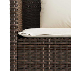 Gartenbank Braun Poly Rattan mit Kissen