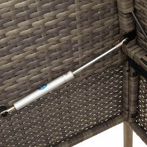 Gartenbank Grau Poly Rattan mit Kissen