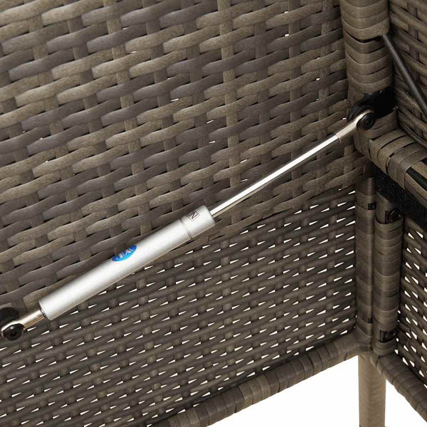 Gartenbank Grau Poly Rattan mit Kissen