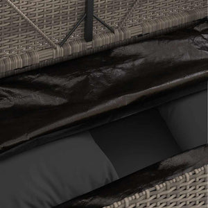 Gartenbank Grau Poly Rattan mit Kissen