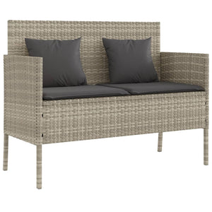 vidaXL Banc de jardin avec coussins Gris clair résine tressée