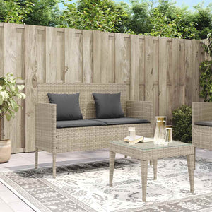 vidaXL Banc de jardin avec coussins Gris clair résine tressée