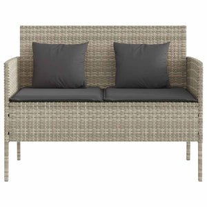 vidaXL Banc de jardin avec coussins Gris clair résine tressée
