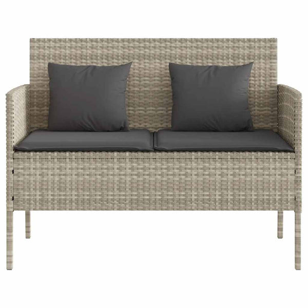 vidaXL Banc de jardin avec coussins Gris clair résine tressée