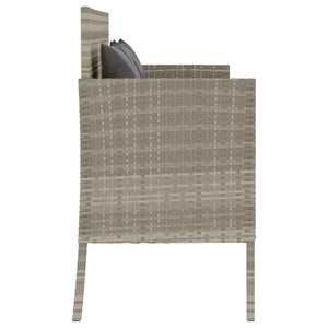 vidaXL Banc de jardin avec coussins Gris clair résine tressée