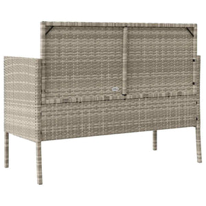 vidaXL Banc de jardin avec coussins Gris clair résine tressée