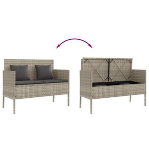 vidaXL Banc de jardin avec coussins Gris clair résine tressée