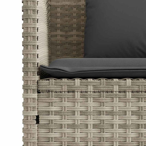 vidaXL Banc de jardin avec coussins Gris clair résine tressée