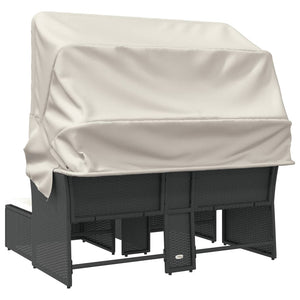 Gartensofa 2-Sitzer mit Dach & Hockern