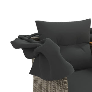 Gartensofa 2-Sitzer mit Dach & Hockern, Grau