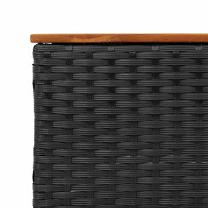 vidaXL Salon de jardin 3 pièces avec coussins Noir Résine tressée