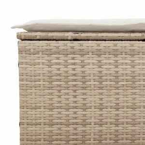3-tlg. Beige Garten Sofagarnitur mit Kissen
