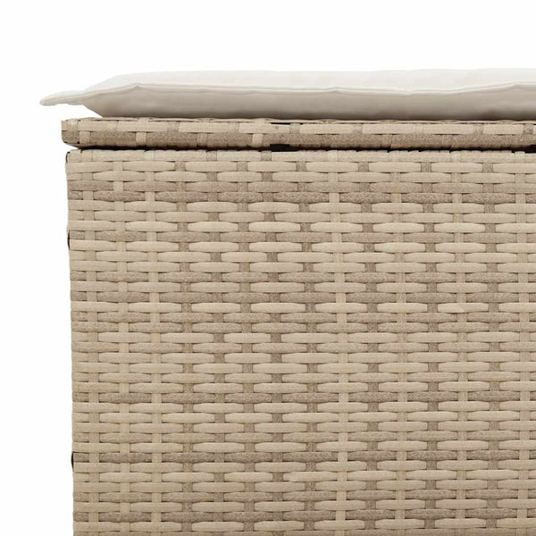 3-tlg. Beige Garten Sofagarnitur mit Kissen
