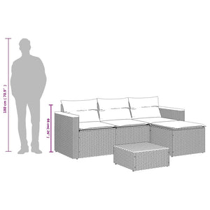 3-tlg. Beige Garten Sofagarnitur mit Kissen