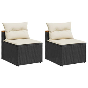 Gartensofas ohne Armlehne mit Kissen, 2er Set