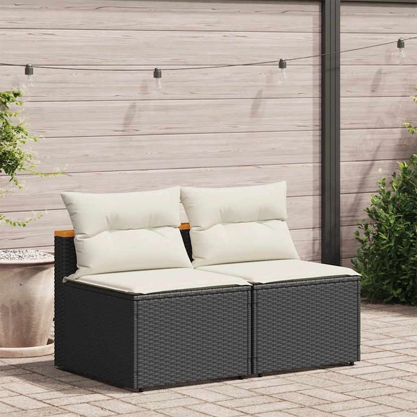 Gartensofas ohne Armlehne mit Kissen, 2er Set