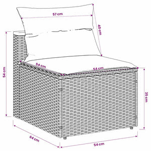 Gartensofas ohne Armlehne mit Kissen, 2er Set