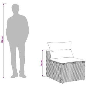 Gartensofas ohne Armlehne mit Kissen, 2er Set