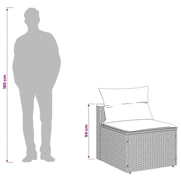 Gartensofas ohne Armlehne mit Kissen, 2er Set