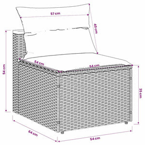 Gartensofas Grau Poly Rattan mit Kissen 2er Set