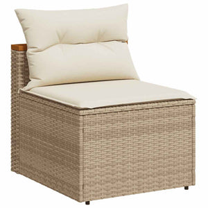 Gartensofas Beige Poly Rattan 2er-Set