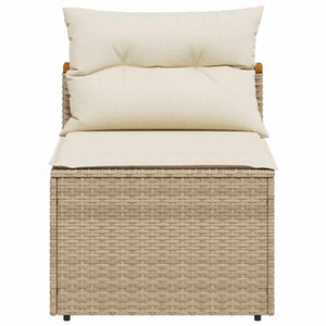 Gartensofas Beige Poly Rattan 2er-Set