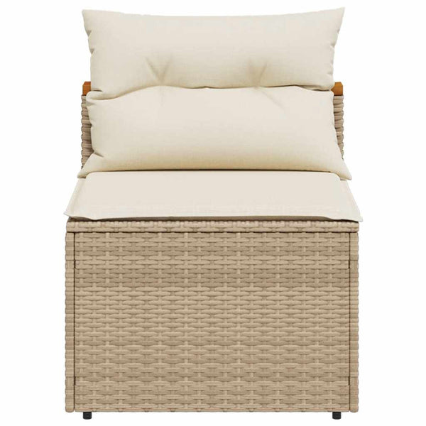 Gartensofas Beige Poly Rattan 2er-Set