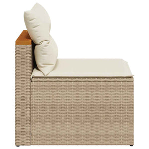Gartensofas Beige Poly Rattan 2er-Set