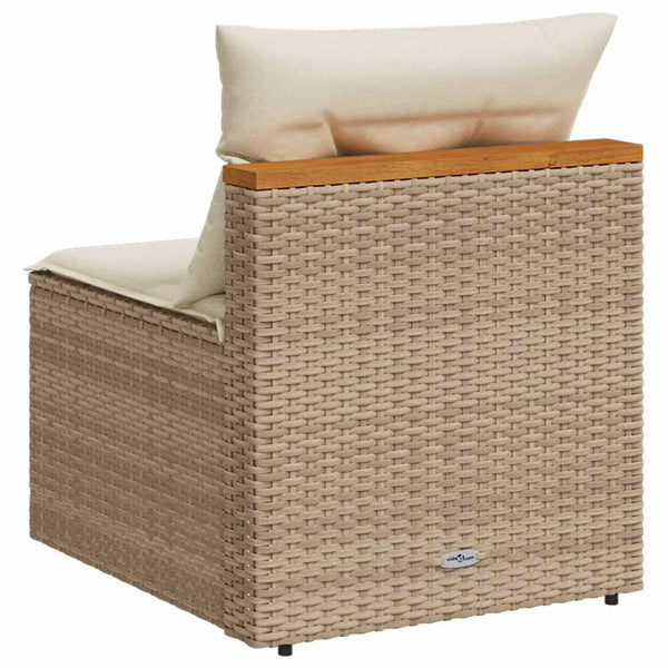 Gartensofas Beige Poly Rattan 2er-Set