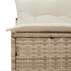 Gartensofas Beige Poly Rattan 2er-Set