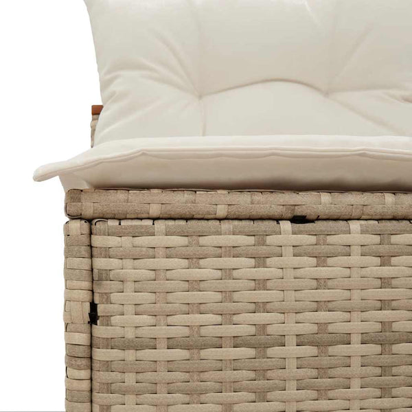 Gartensofas Beige Poly Rattan 2er-Set