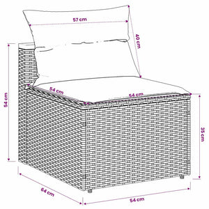 Gartensofas Beige Poly Rattan 2er-Set