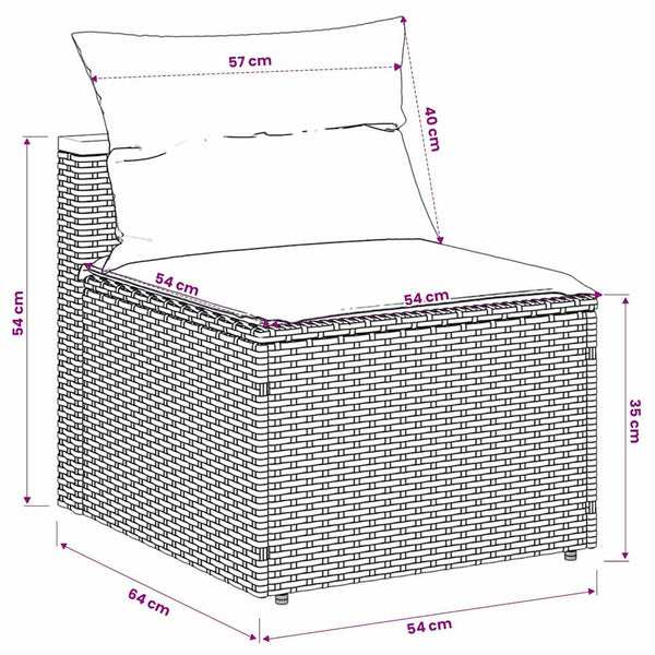 Gartensofas Beige Poly Rattan 2er-Set
