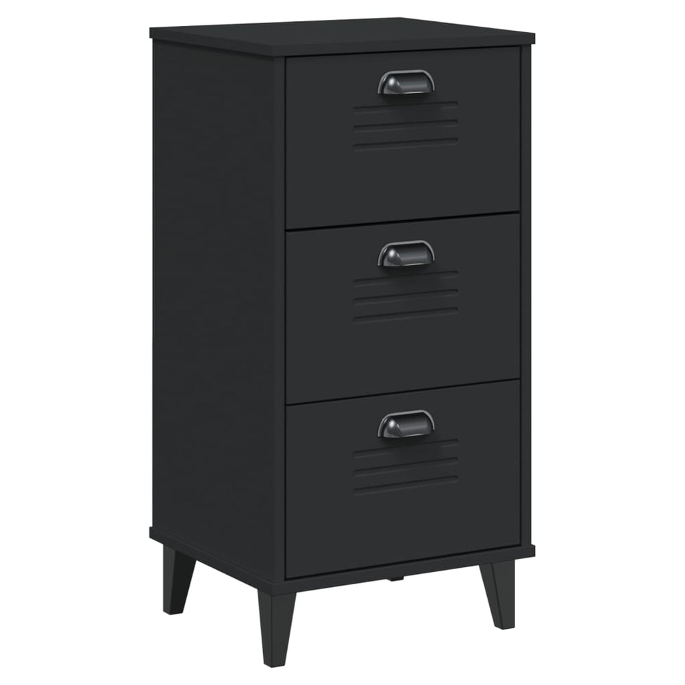 vidaXL Viken Bedside Cabinet Black Engineered Wood